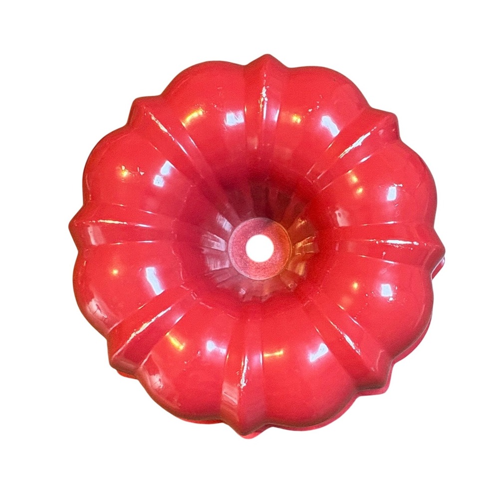 Vintage Nordic‎ Ware Bundt Pan Red Fluted Cake Pan Aluminum USA Made